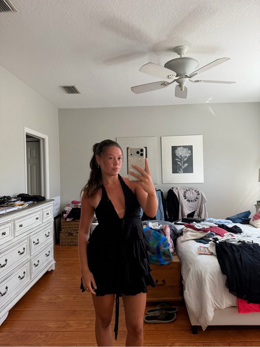Zara Black Backless Halter Mini Dress